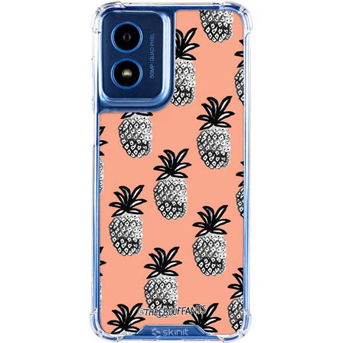 Bouffants and Broken Hearts Gray Scale Pineapple Moto G 5G (2024) Clear Case